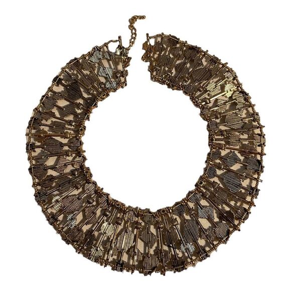 Sophia + Kate Collection Women’s Gemstone Collar Necklace Ivory And Gold. - Picture 9 of 16